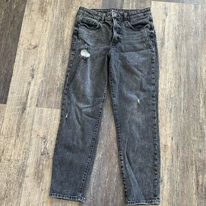 Old Navy black o.g. straight high rise distressed jeans